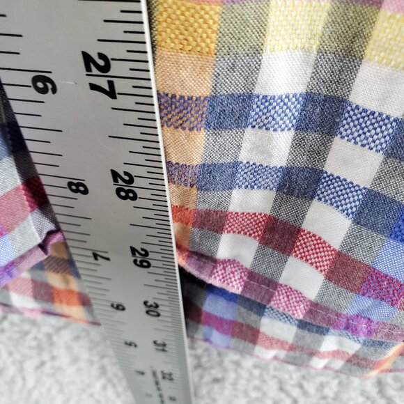 Visconti Black Multicolor Plaid Rainbow Large Check Button Down L - Picture 7 of 9
